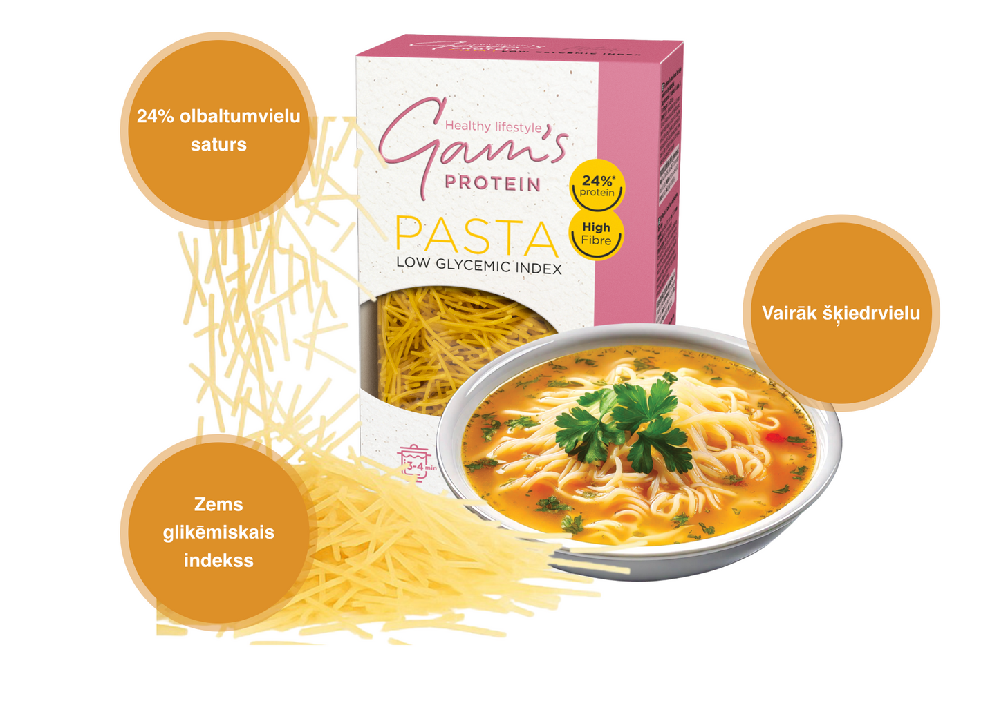 Gam's proteīna makaroni Filini 250g