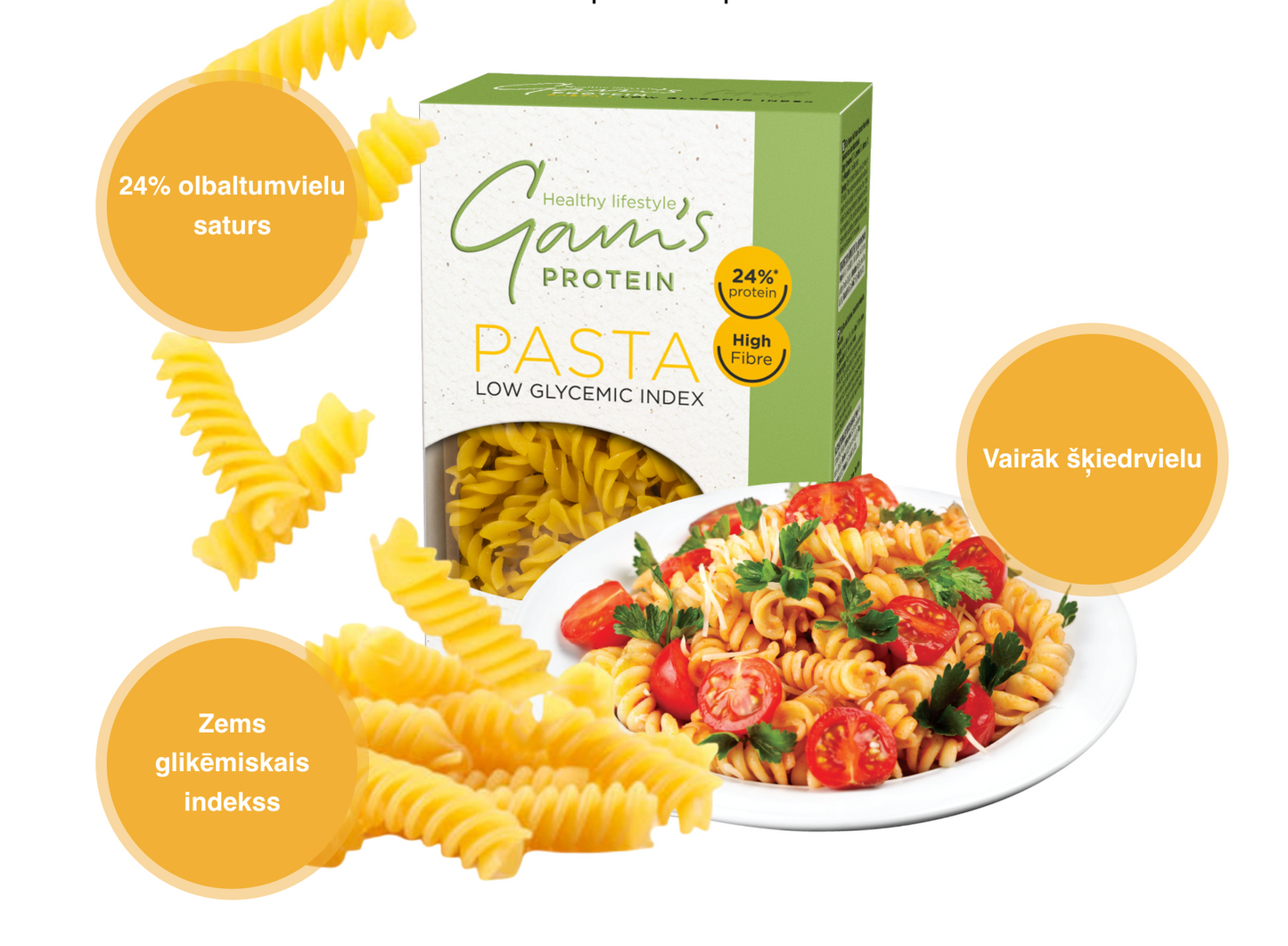 Gam's proteīna makaroni Fusili 250g