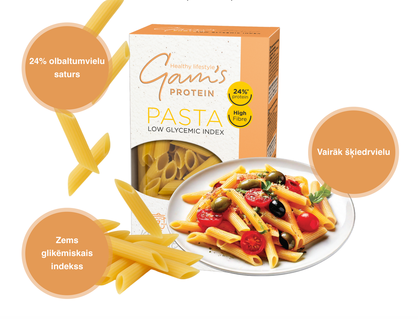 Gam's proteīna makaroni Penne 250g